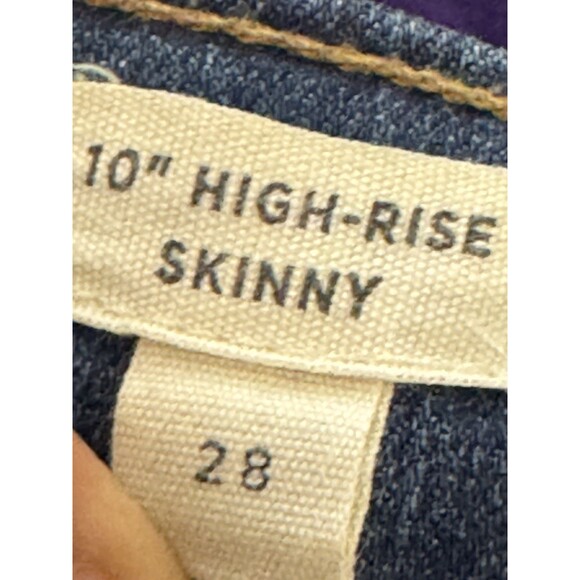 MADEWELL Western 10" High Rise BUTTON-FLY Chew Hem Whiskered Skinny Jean BOHO 28 - Picture 5 of 7